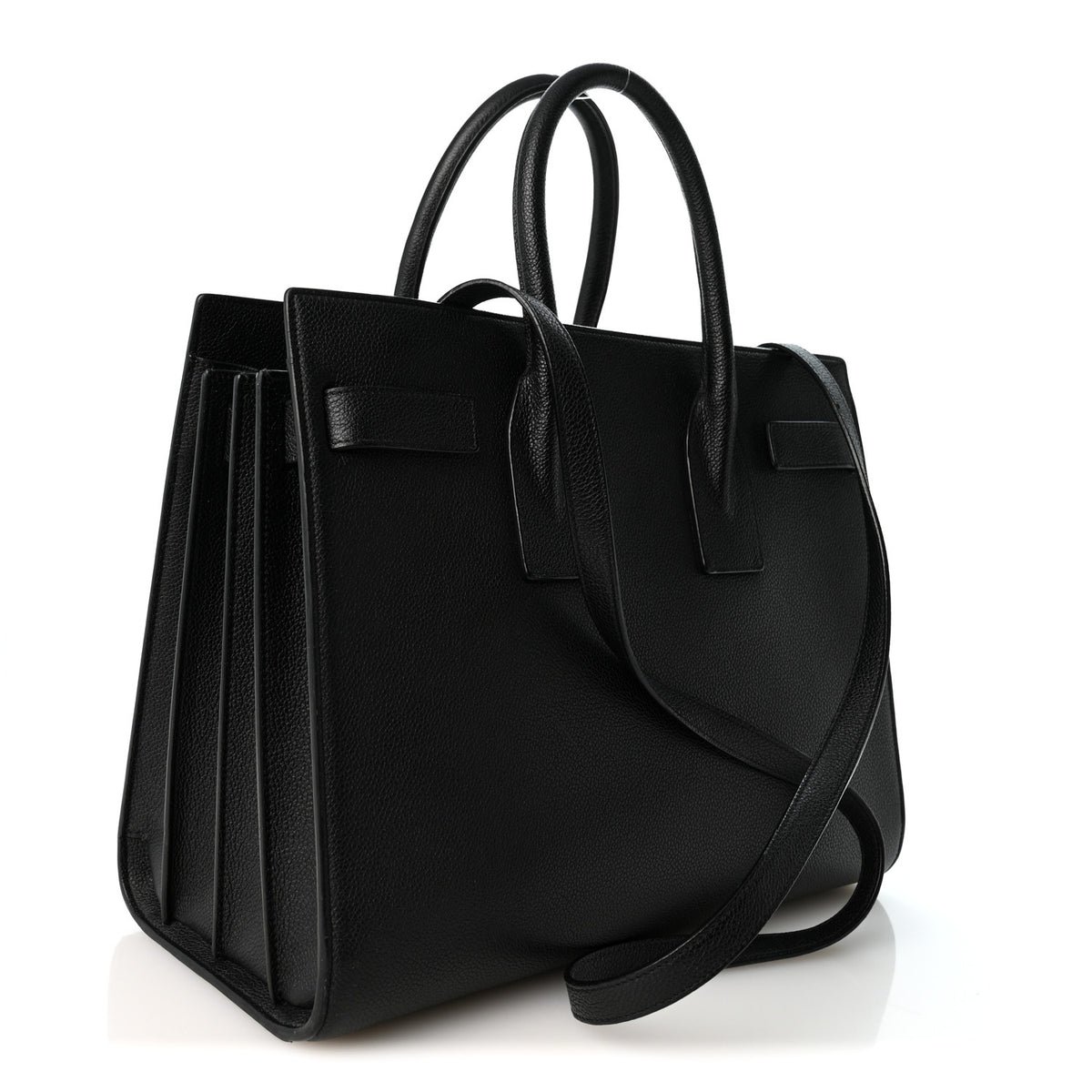 Grained Calfskin Small Sac De Jour Black