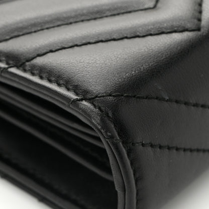 Gucci Calfskin Matelasse GG Marmont Chain Wallet Black 11 of 12