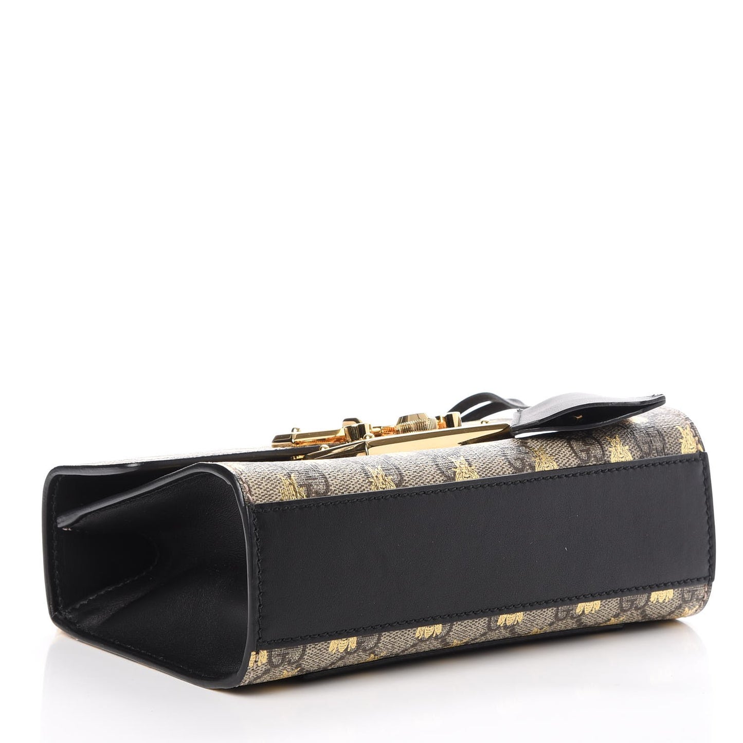 GG Supreme Monogram Bees Small Padlock Shoulder Bag Black