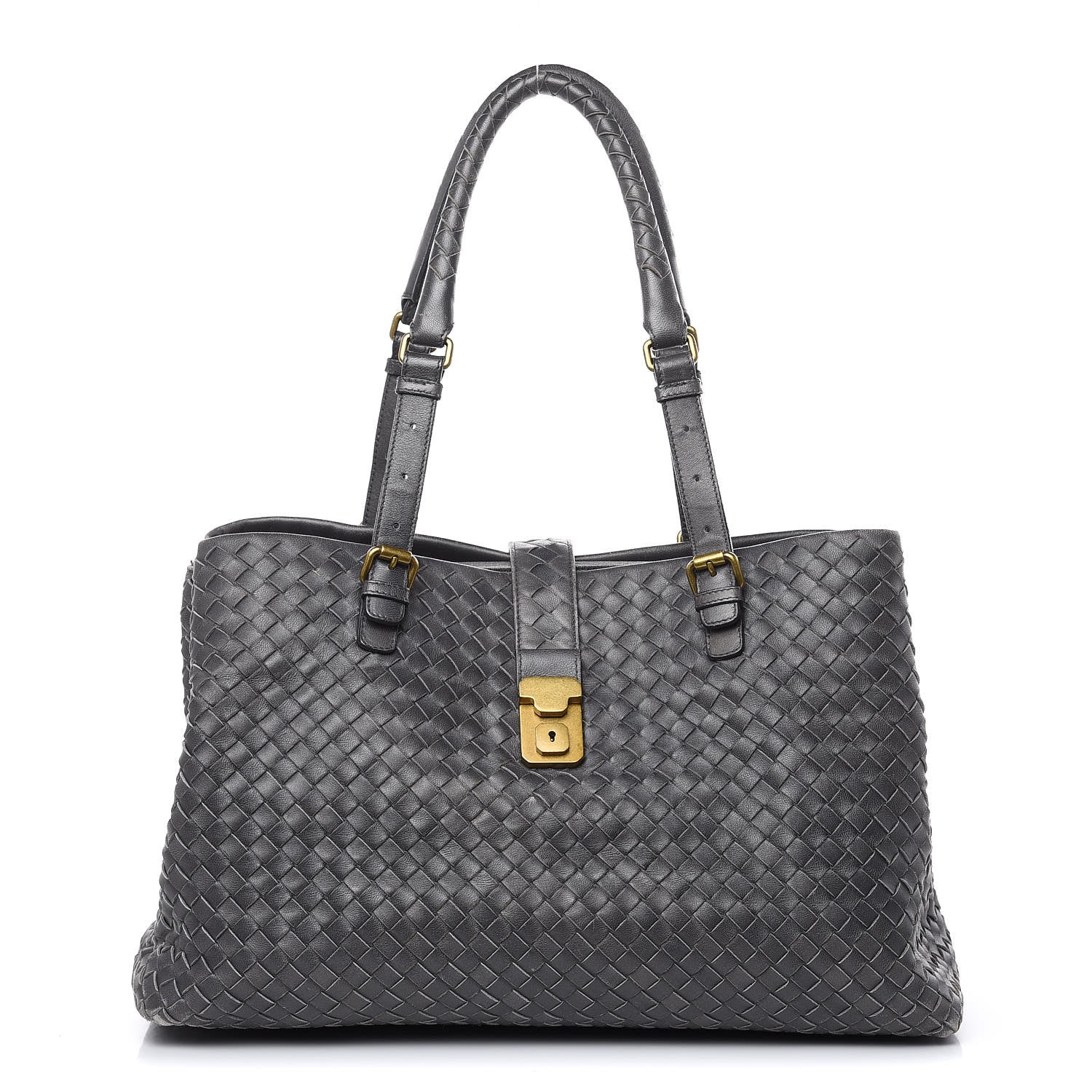 Bottega Veneta Nappa Intrecciato Medium Roma Tote Ferro Gray 1 of 20