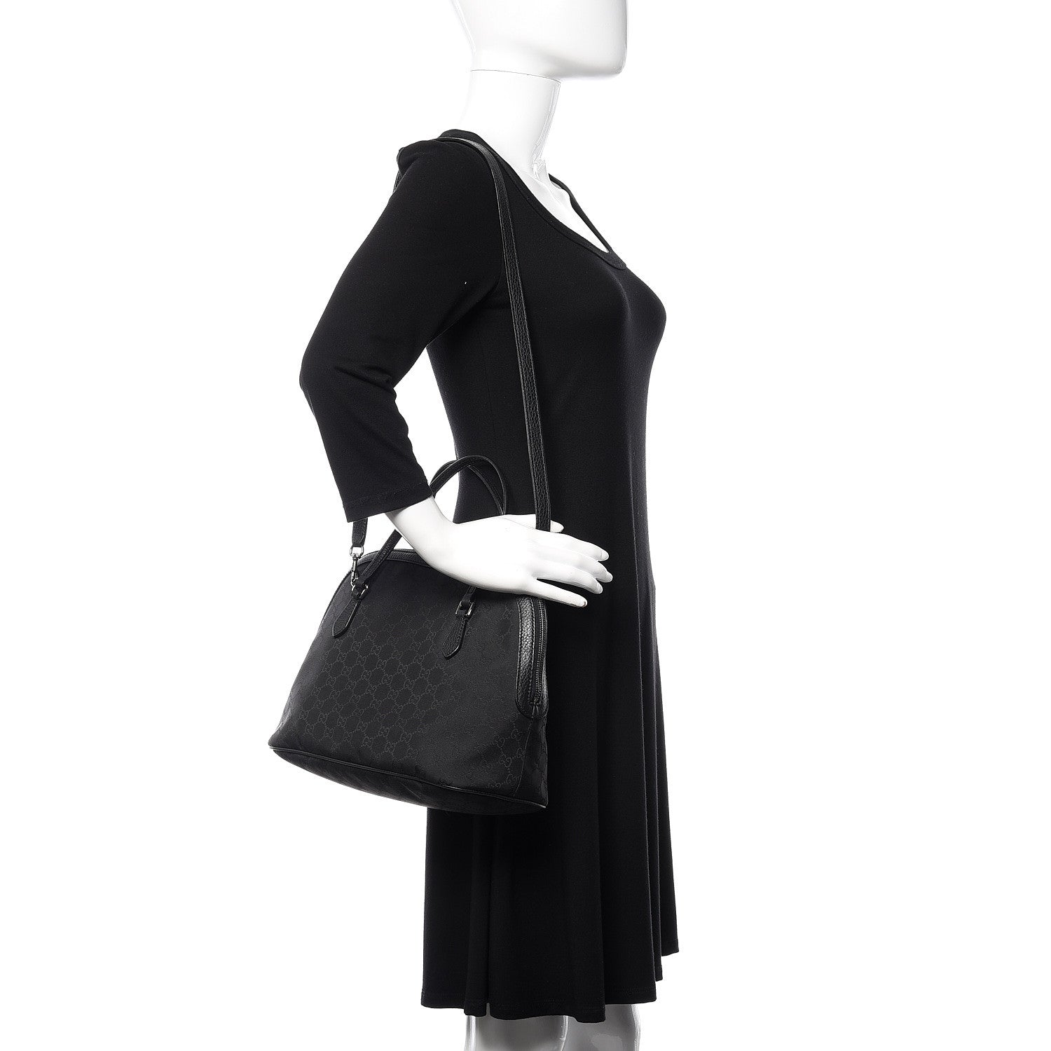 Gucci Monogram Medium Dome Bag Black 2 of 9
