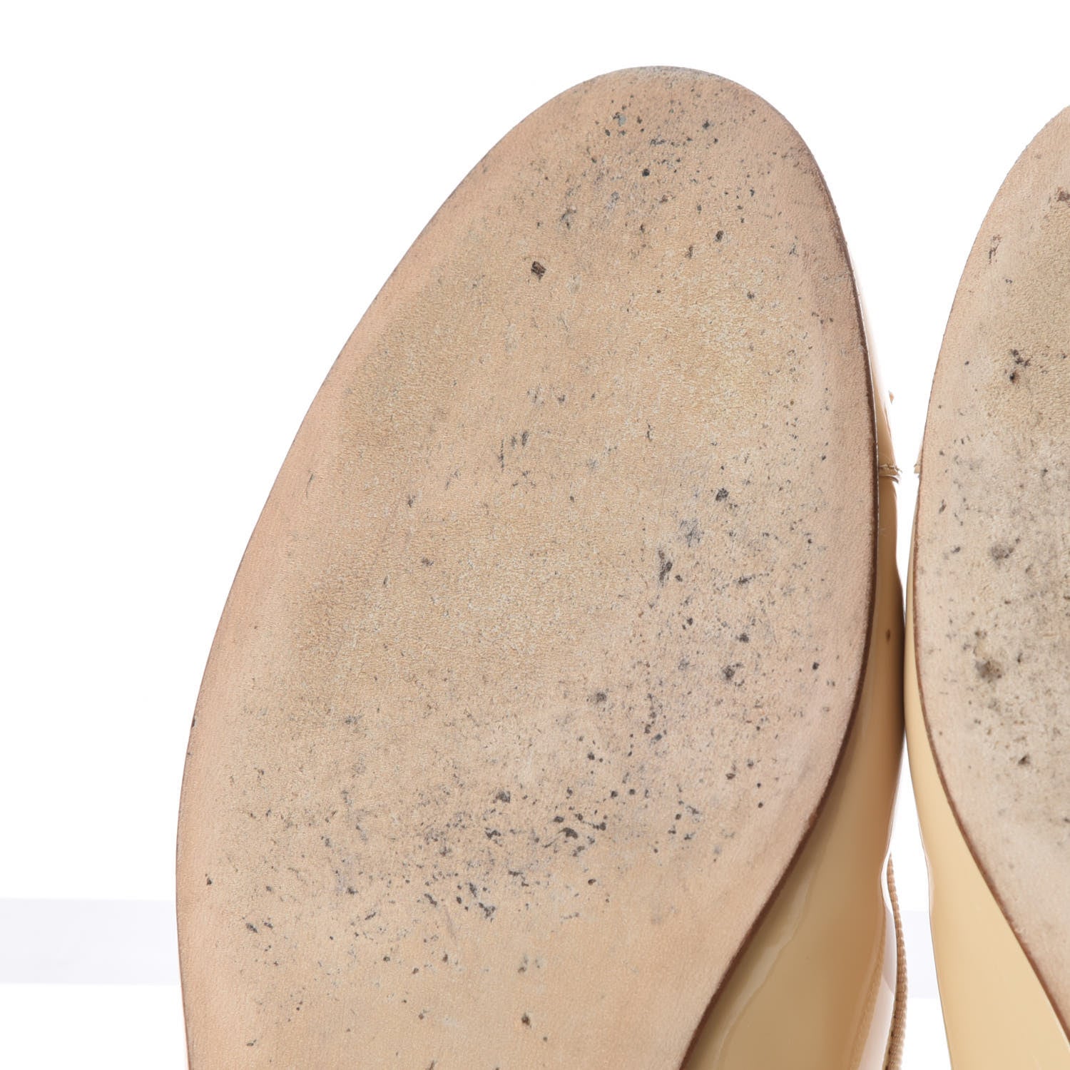 Chanel Patent Calfskin Cap Toe CC Ballerina Flats 38.5 Beige 11 of 16