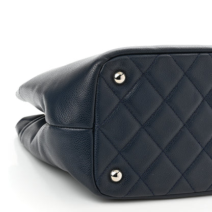 Chanel Caviar Quilted Timeless CC Soft Tote Navy Blue 9 of 14