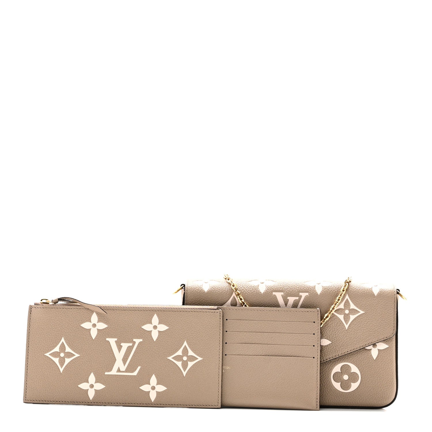 Louis Vuitton Empreinte Monogram Giant Felicie Pochette Tourterelle Creme 2 of 11