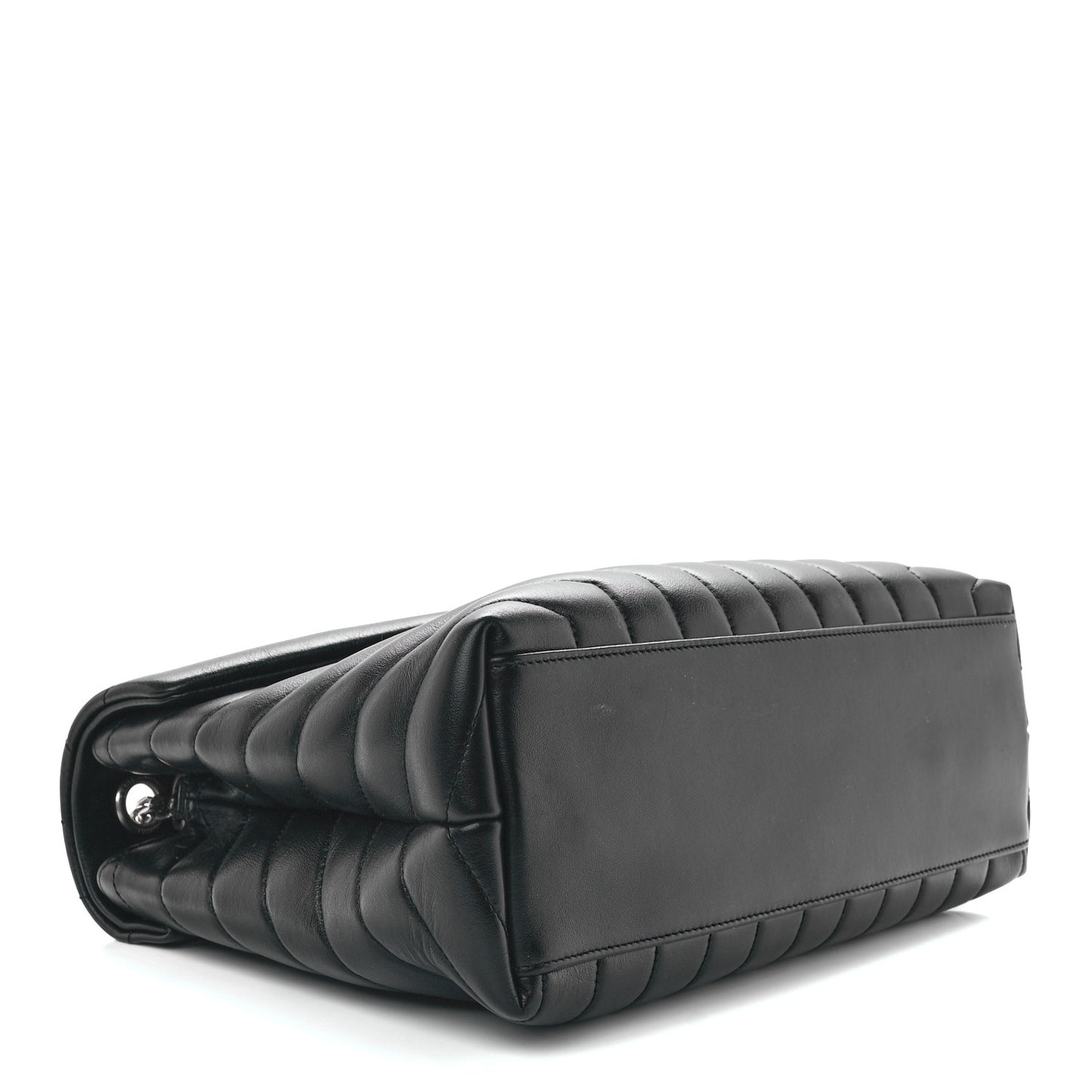 Calfskin Y Quilted Monogram Medium Loulou Chain Satchel Black