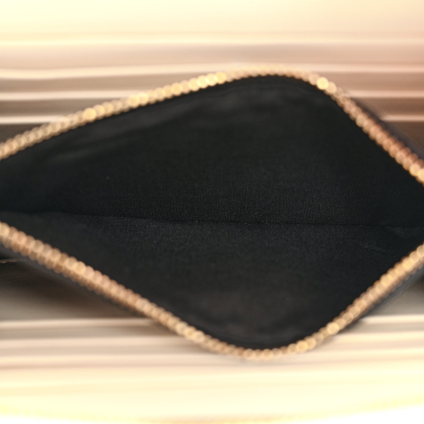 Nappa Quilted Medusa Zip Around Wallet Off White
