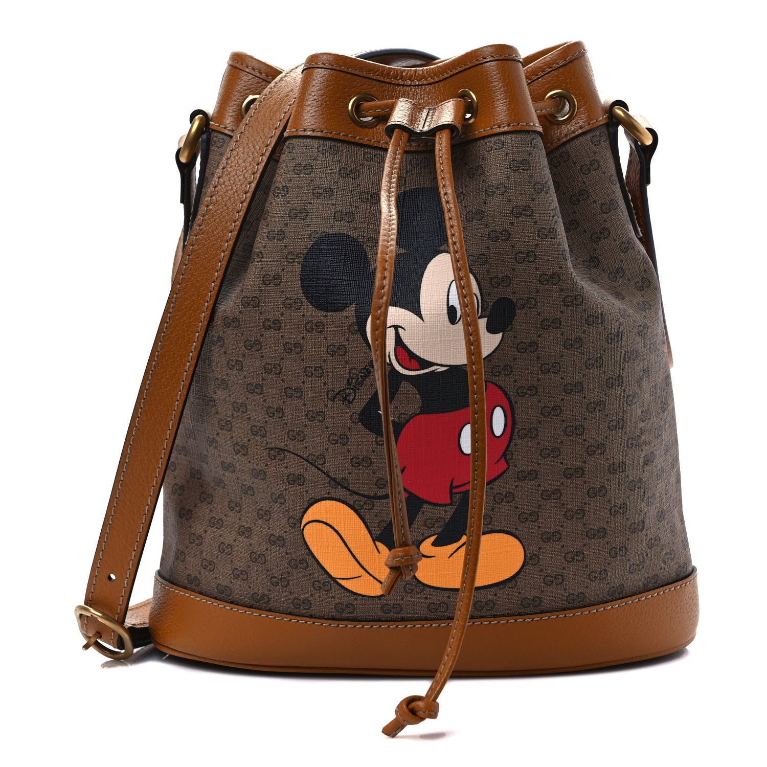 Gucci X DISNEY Mini Vintage GG Supreme Monogram Bucket Bag Beige Vintage Sun Oil 1 of 9