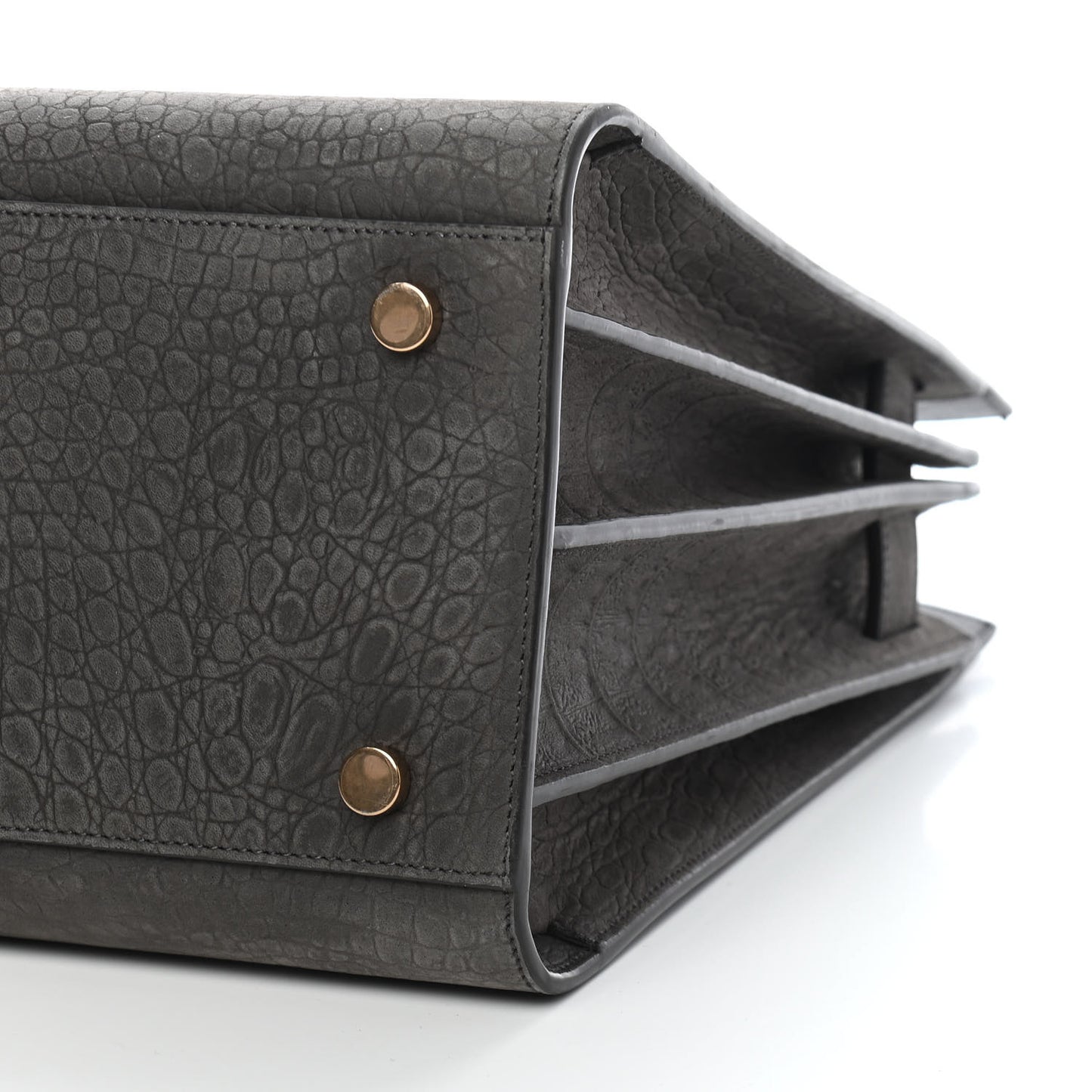Crocodile Embossed Nubuck Small Sac De Jour Dark Anthracite