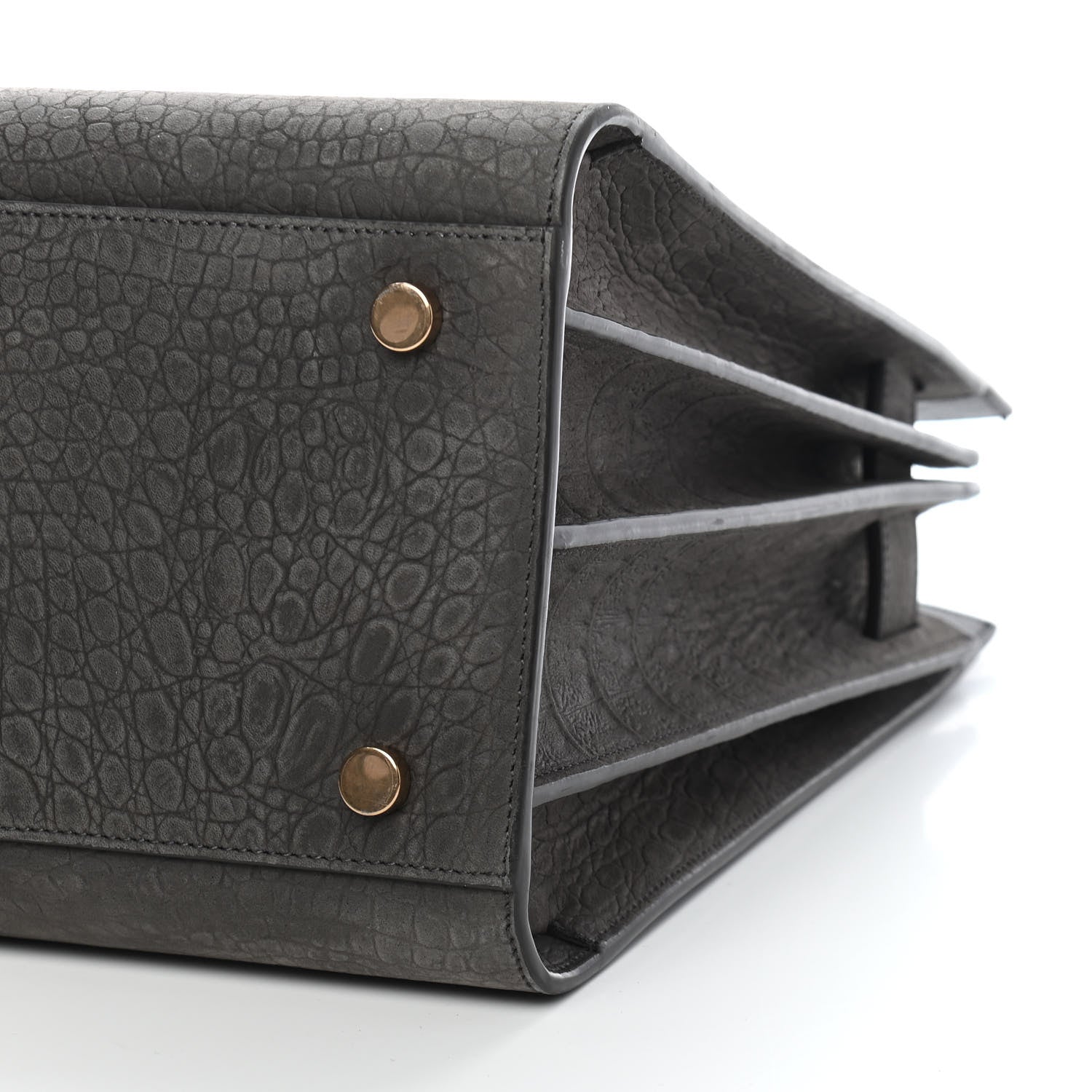 Saint Laurent Crocodile Embossed Nubuck Small Sac De Jour Dark Anthracite 8 of 9