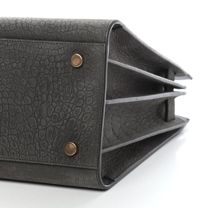 Saint Laurent Crocodile Embossed Nubuck Small Sac De Jour Dark Anthracite 8 of 9