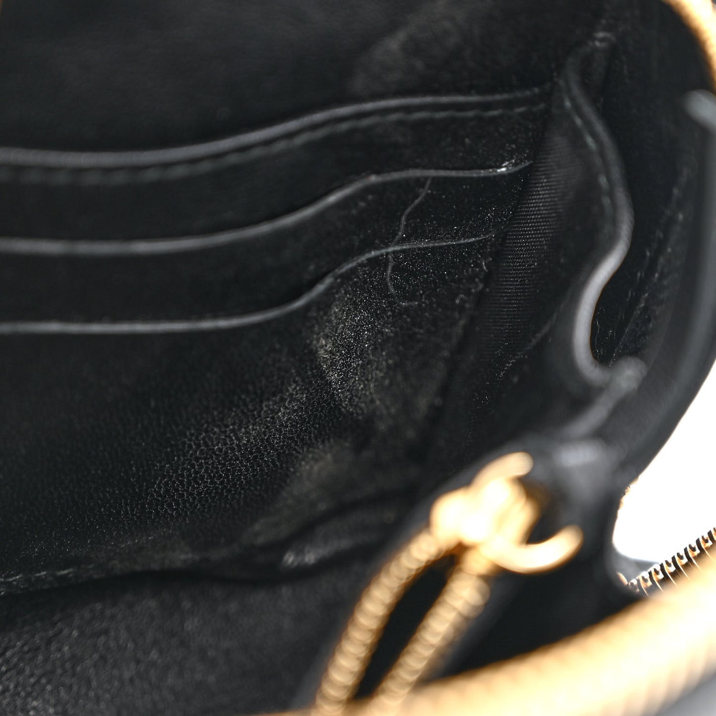 Chevre Gold Metallic Edge Hardware Bum Bag Black