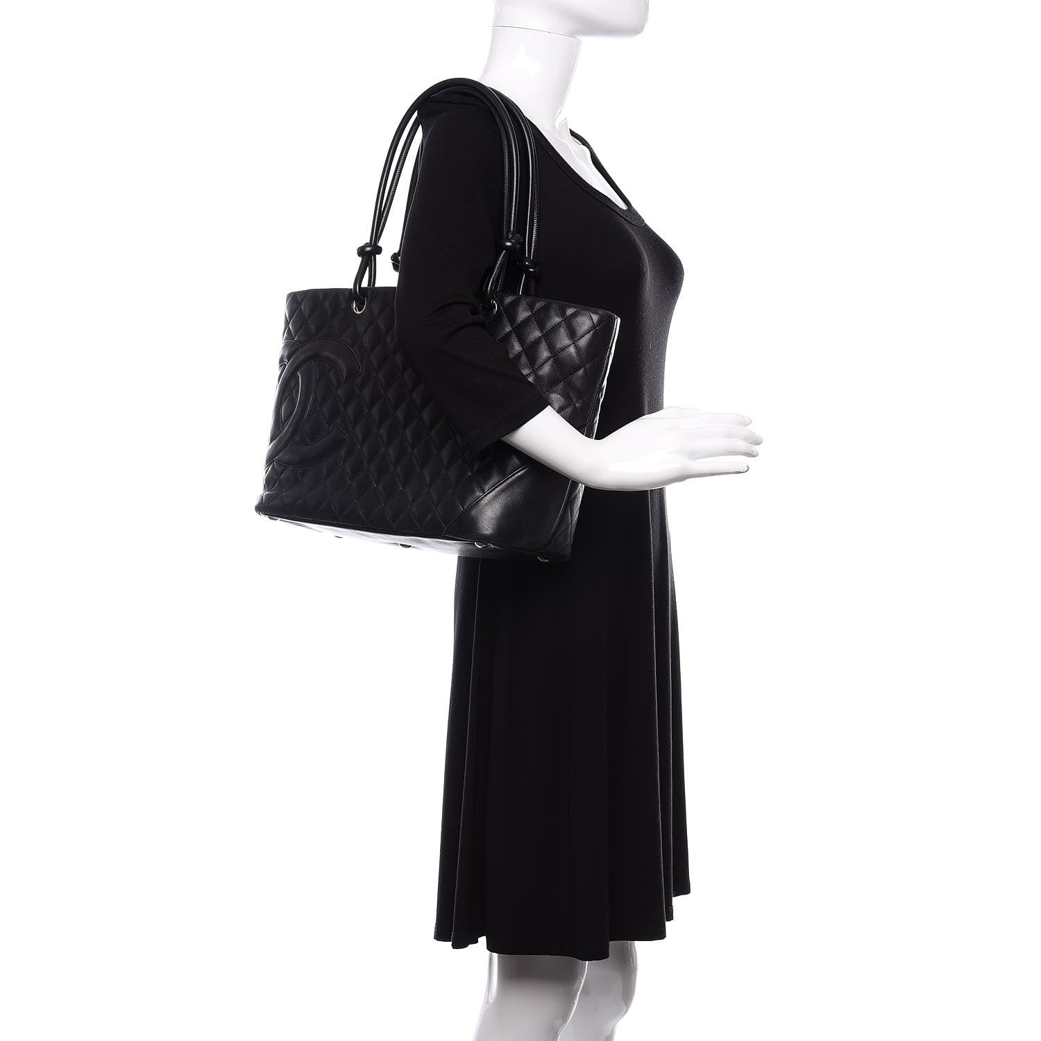 Chanel Calfskin Quilted Large Cambon Tote Black 2 of 11
