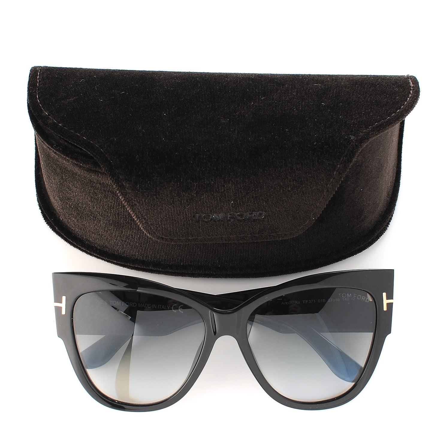 Acetate Anoushka Cat Eye Sunglasses TF371 Black
