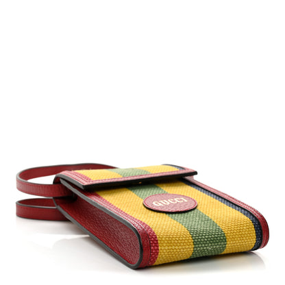Gucci Canvas Marley Stripe Script Logo Mini Gucci 100 Crossbody Bag Red 3 of 9