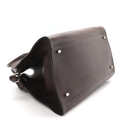 The Row Polished Saddle Calfskin Soft Margaux 15 Chestnut 4 of 10