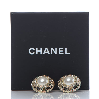 Chanel Pearl CC Round Rope Logo Earrings Gold 5 of 5