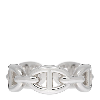 Hermes Sterling Silver PM Chaine d'Ancre Enchainee Band Ring 52 6 1 of 9