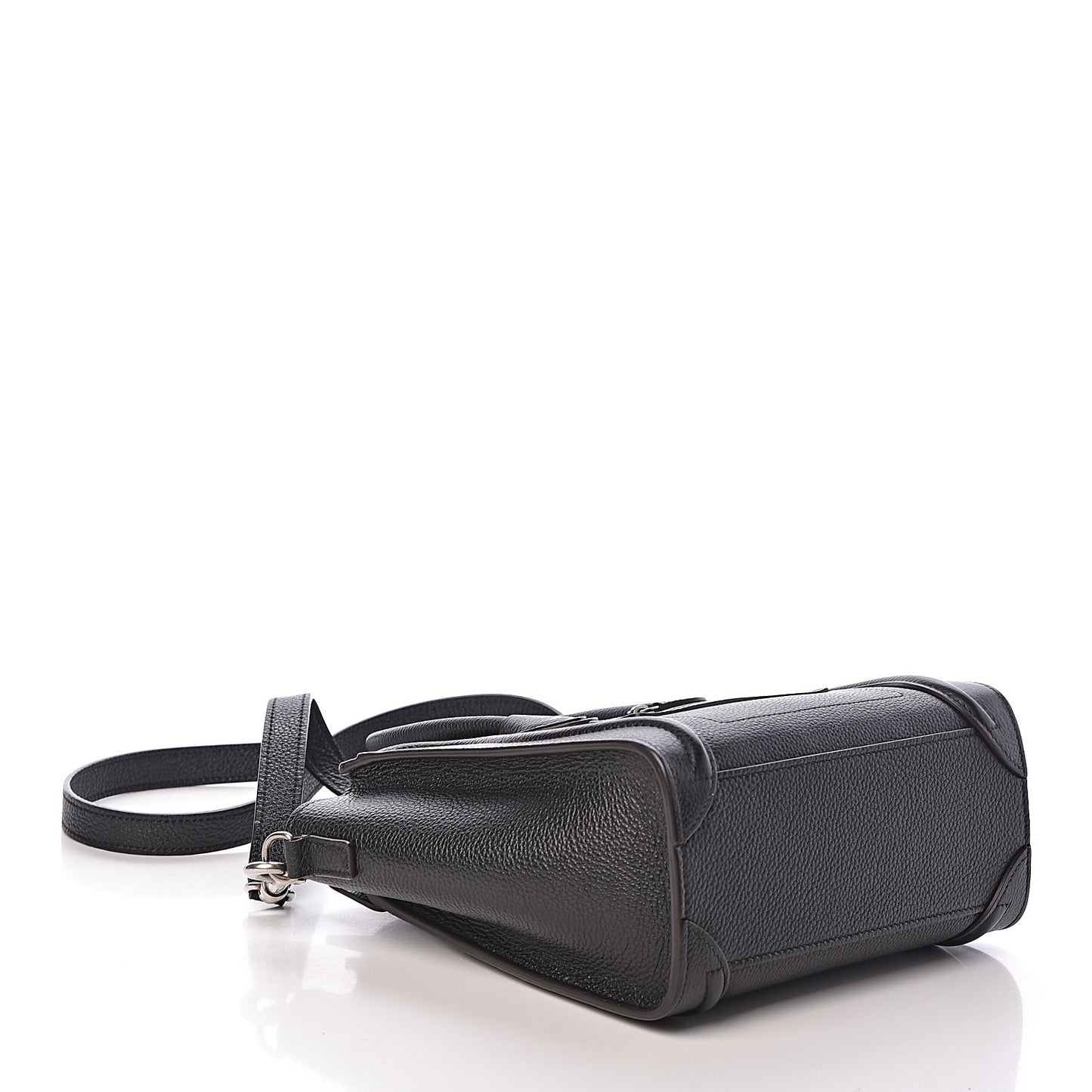Drummed Calfskin Nano Luggage Black