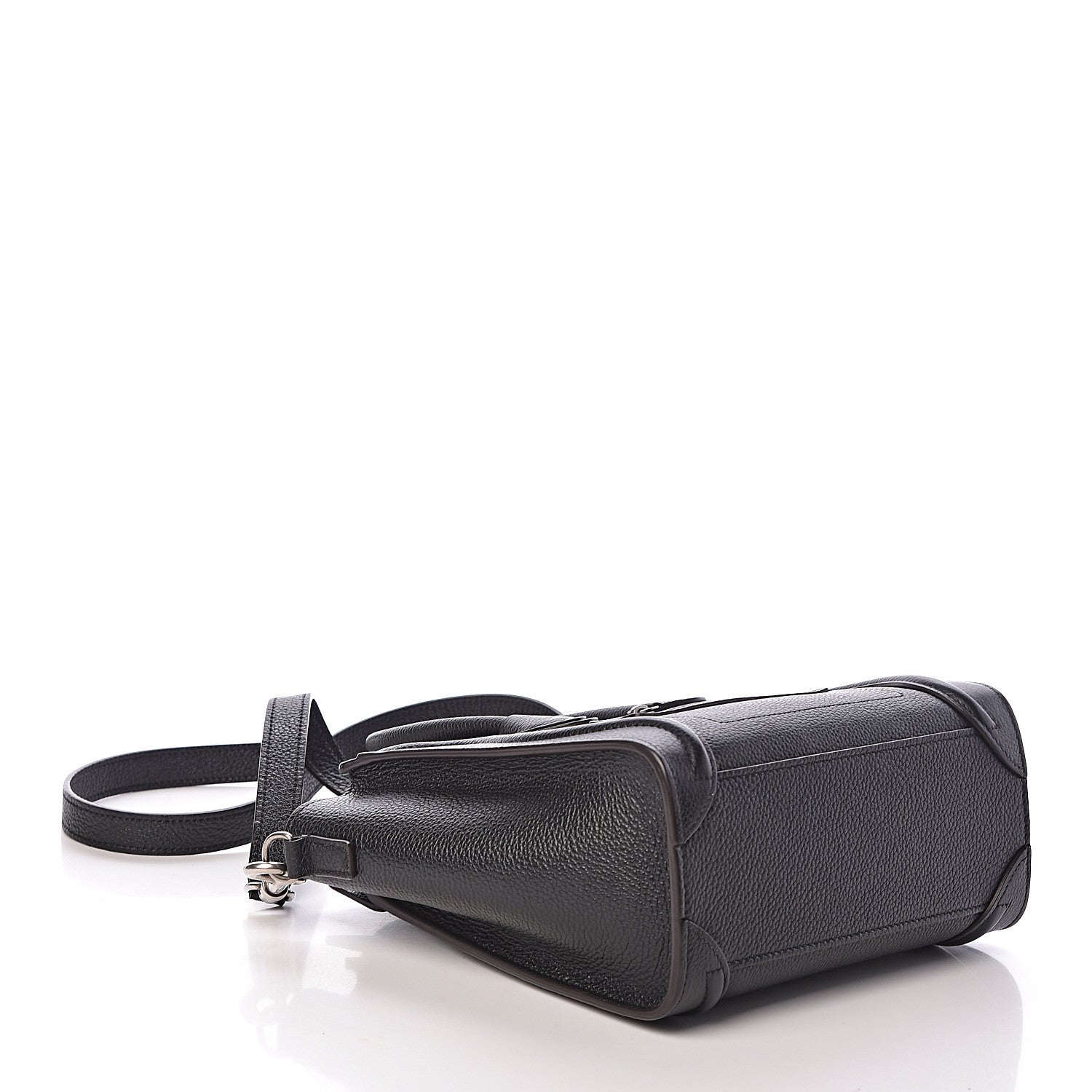 Celine Drummed Calfskin Nano Luggage Black 4 of 9