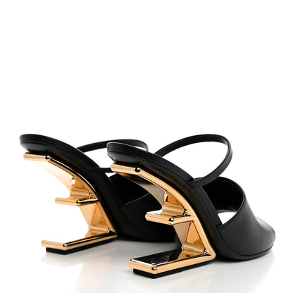 Fendi Calfskin Fendi First 95mm Slide Sandals 40 Black 4 of 8