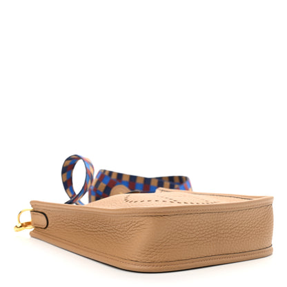 Hermes Taurillon Clemence Maxi Quadrille Evelyne TPM Chai Bleu Rouge H Bleu Saphir 3 of 9
