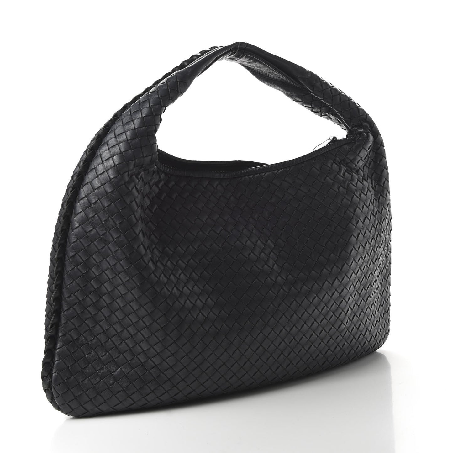 Nappa Intrecciato Medium Veneta Hobo Black