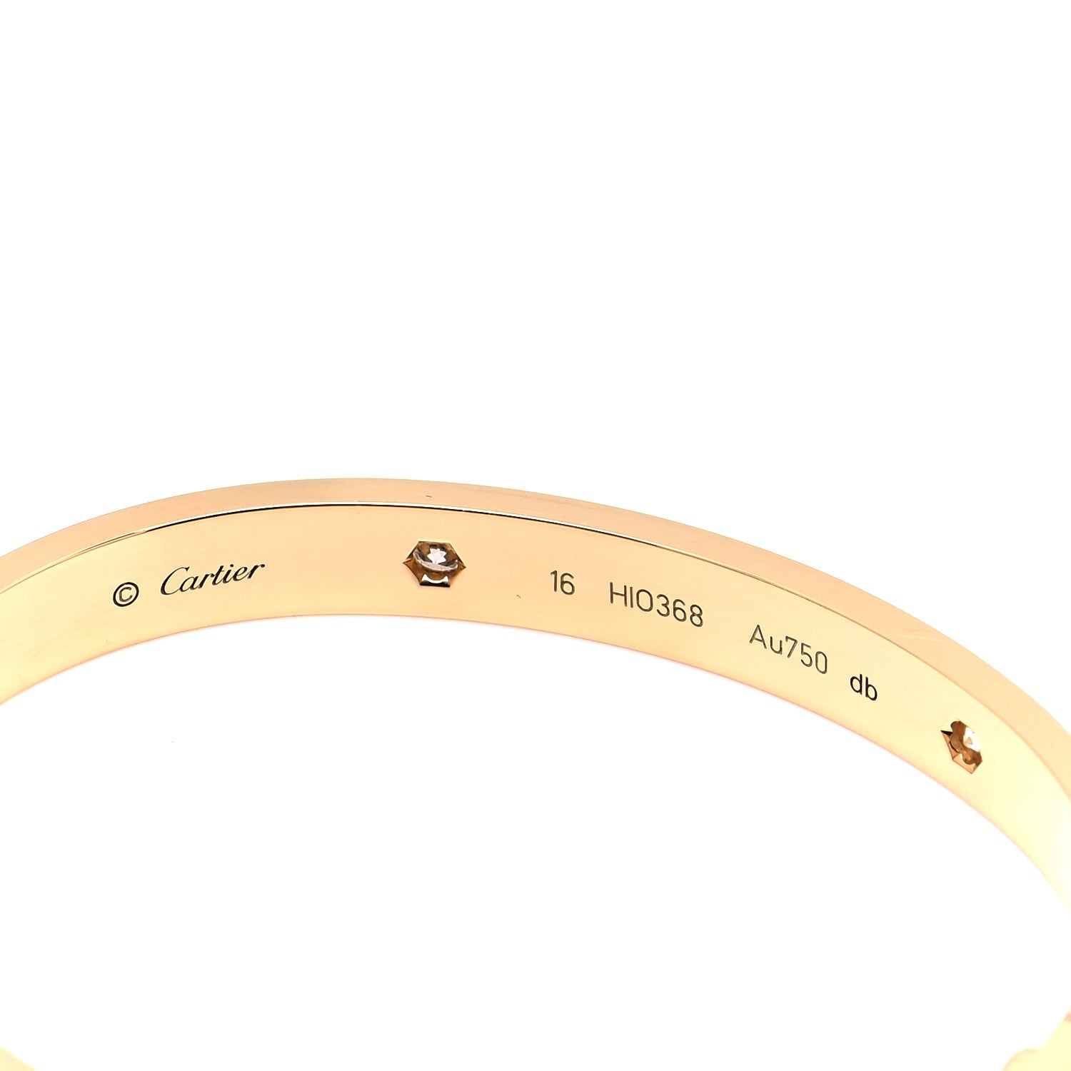 Cartier 18K Yellow Gold 4 Diamond LOVE Bracelet 16 4 of 7