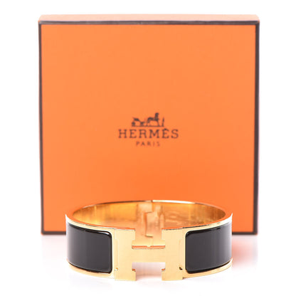 Hermes Enamel Wide Clic Clac H Bracelet GM Black 6 of 6