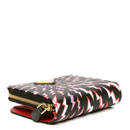 Prada X UNIVERSAL STUDIOS Saffiano Thunder Frankenstein Compact Zip Around Wallet Lacca 3 of 5