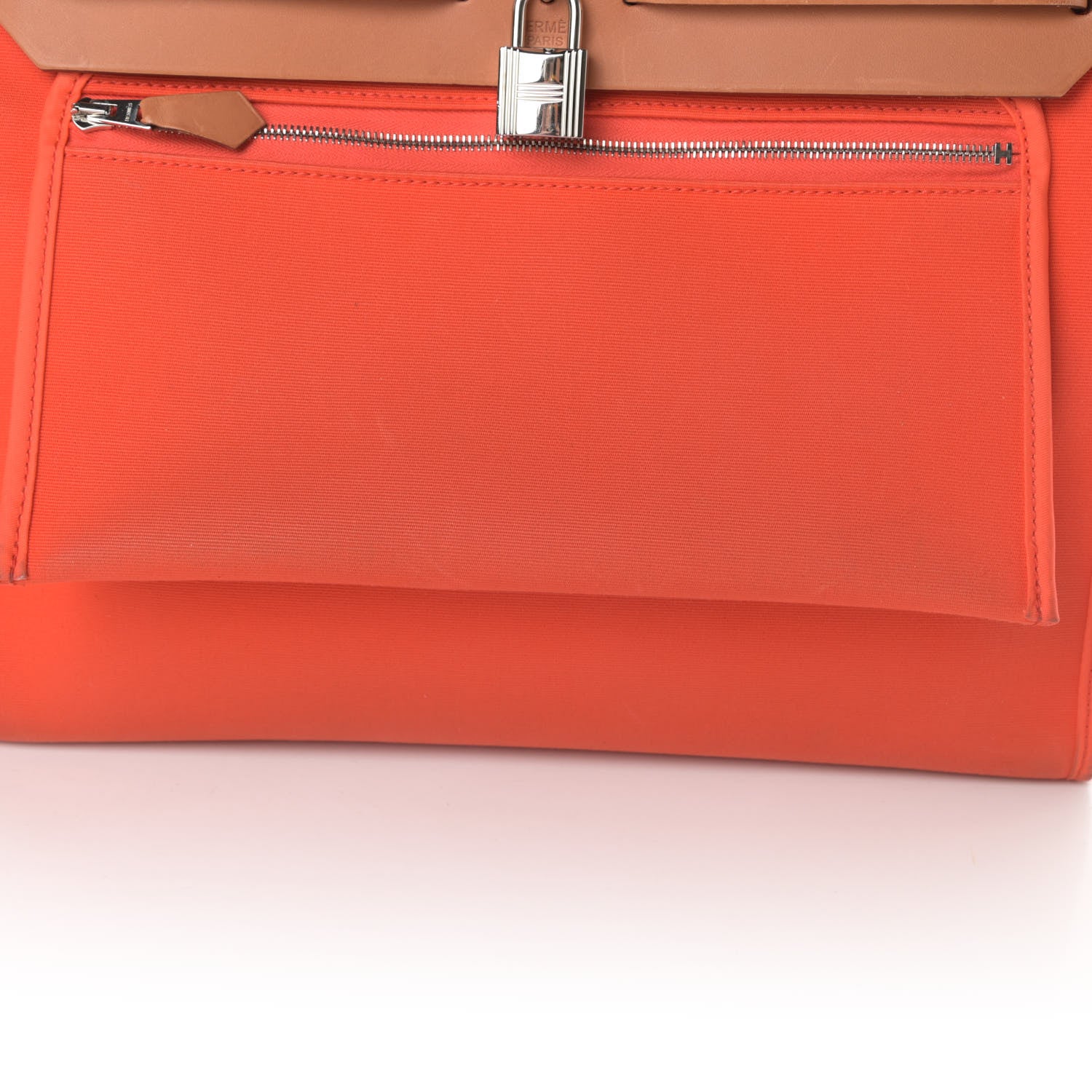Hermes Vache Hunter Toile Herbag Zip 31 PM Capucine Fauve 14 of 20
