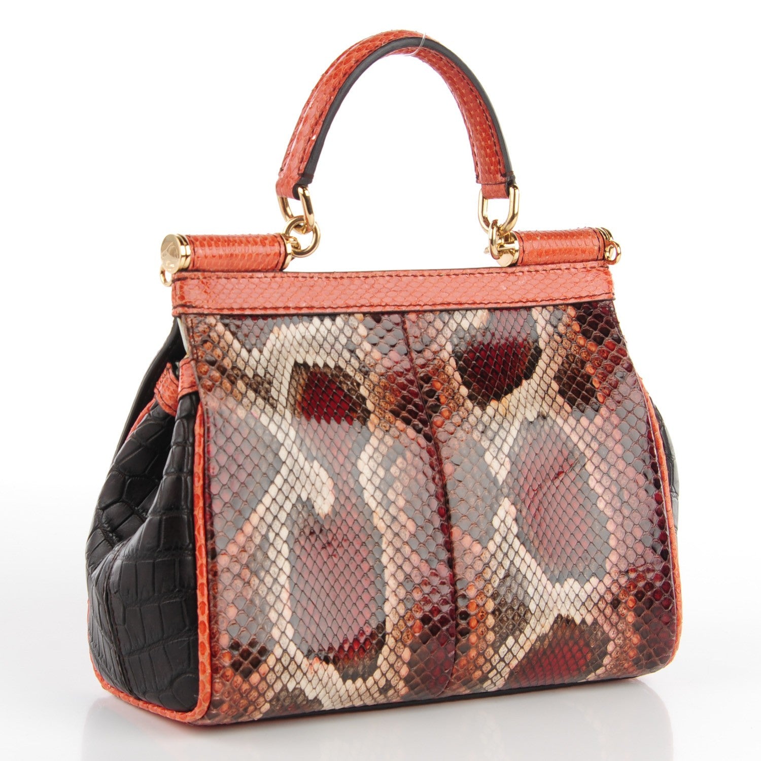 Dolce & Gabbana Crocodile Python Calfskin Small Miss Sicily Satchel Multicolor 3 of 7