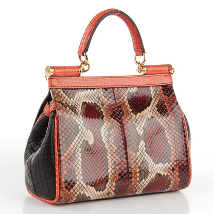 Dolce & Gabbana Crocodile Python Calfskin Small Miss Sicily Satchel Multicolor 3 of 7