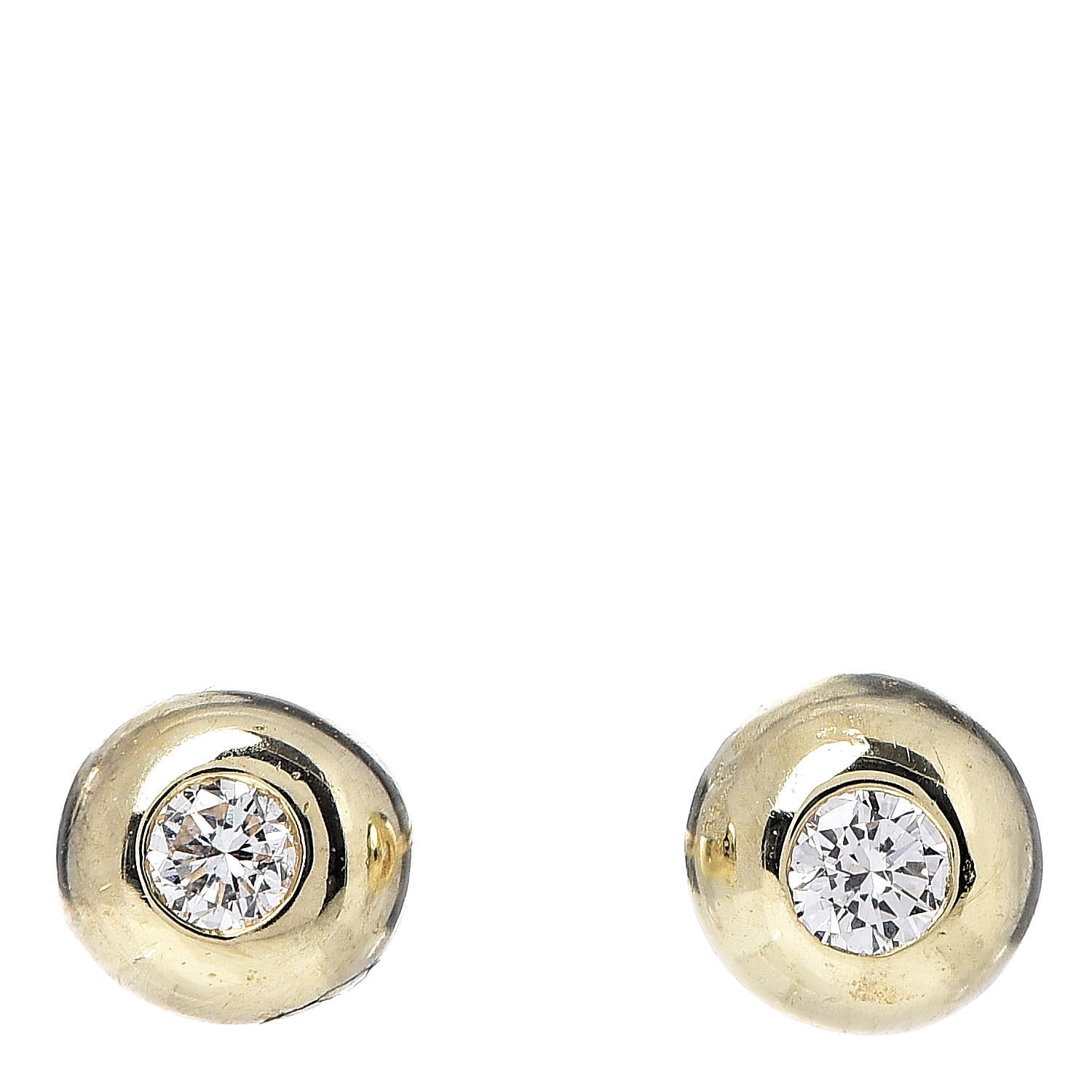 Tiffany 18K Yellow Gold Diamond Earrings 1 of 4