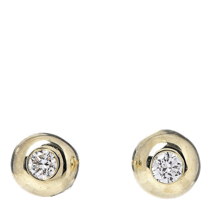 Tiffany 18K Yellow Gold Diamond Earrings 1 of 4