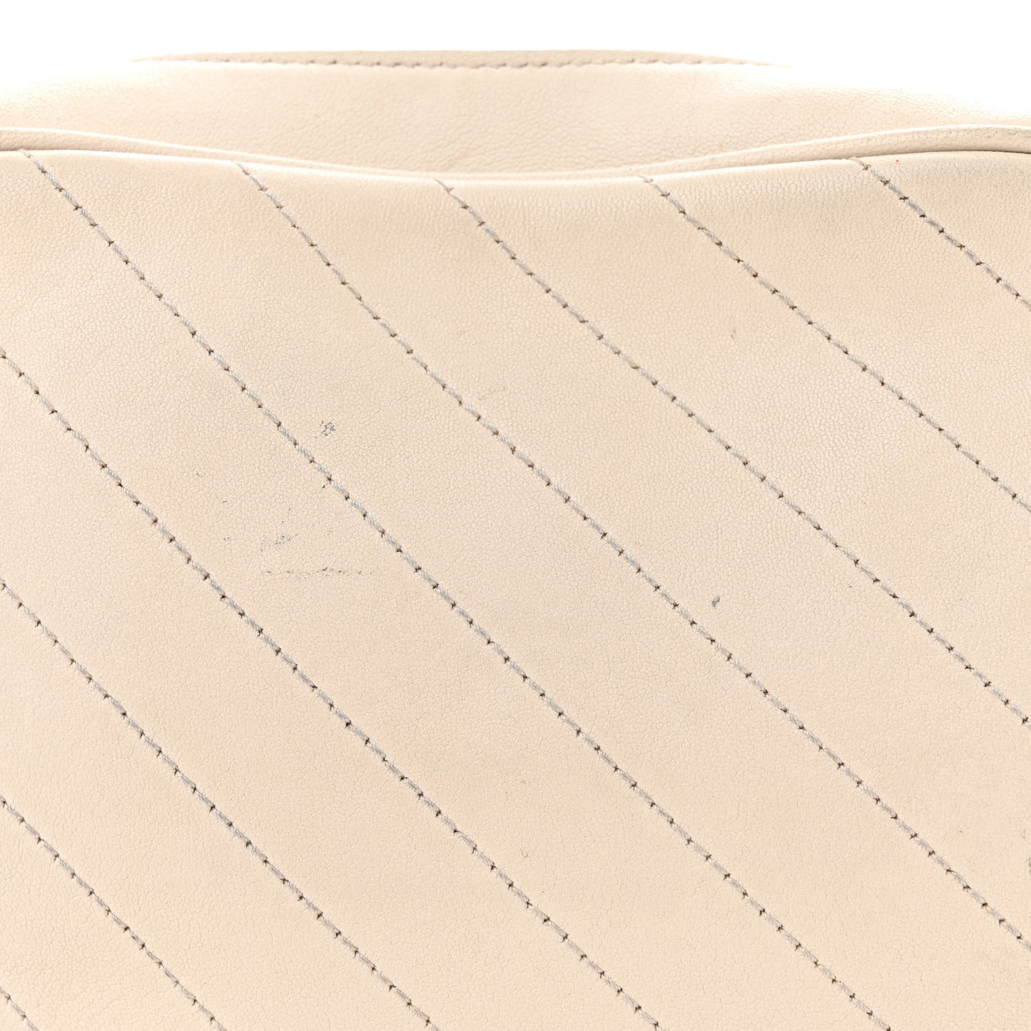 Sakai Be Green Calfskin Diagonal Stitched Small Blondie Shoulder Bag Mystic White