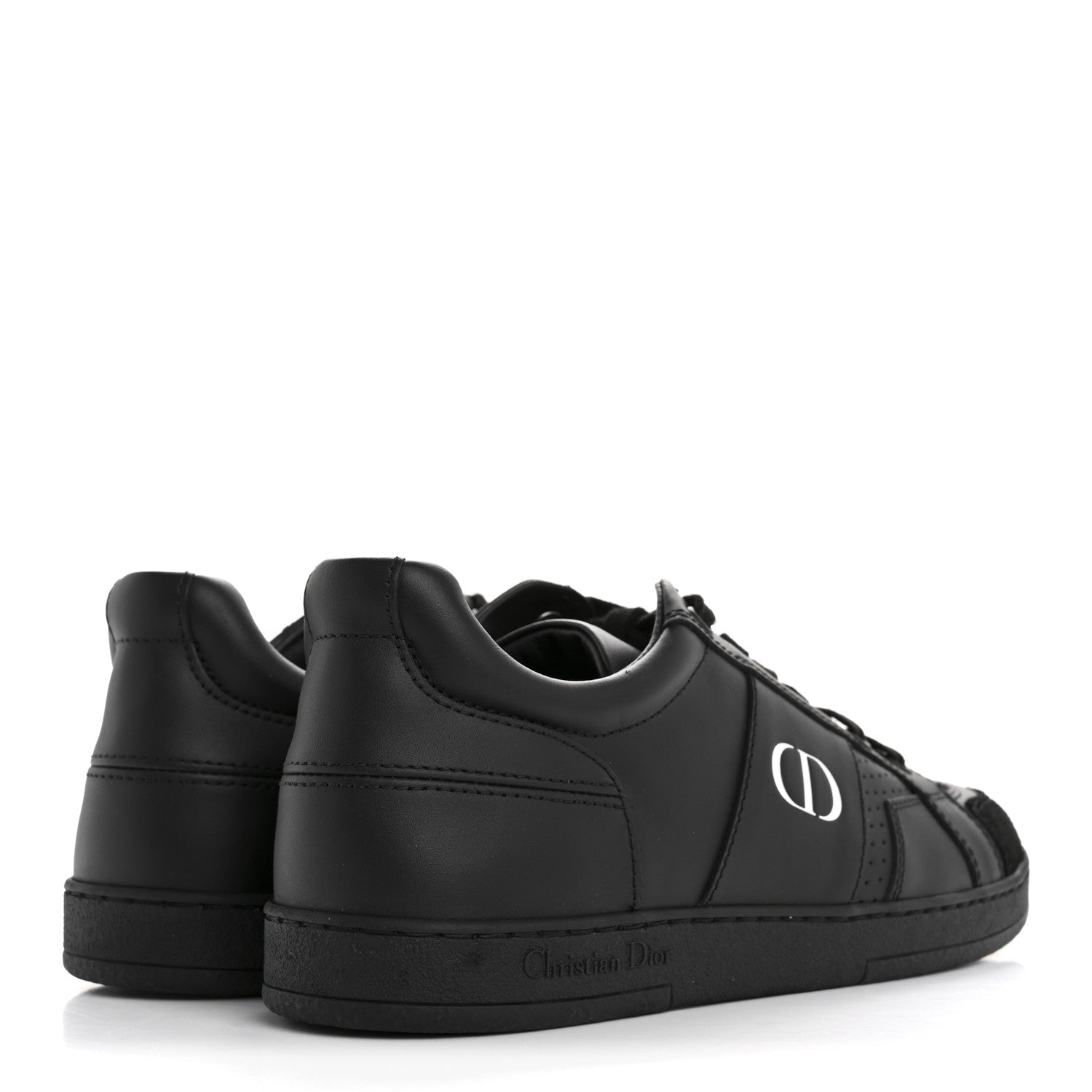 Christian Dior Calfskin Suede Logo Sneakers 37 Black 5 of 10