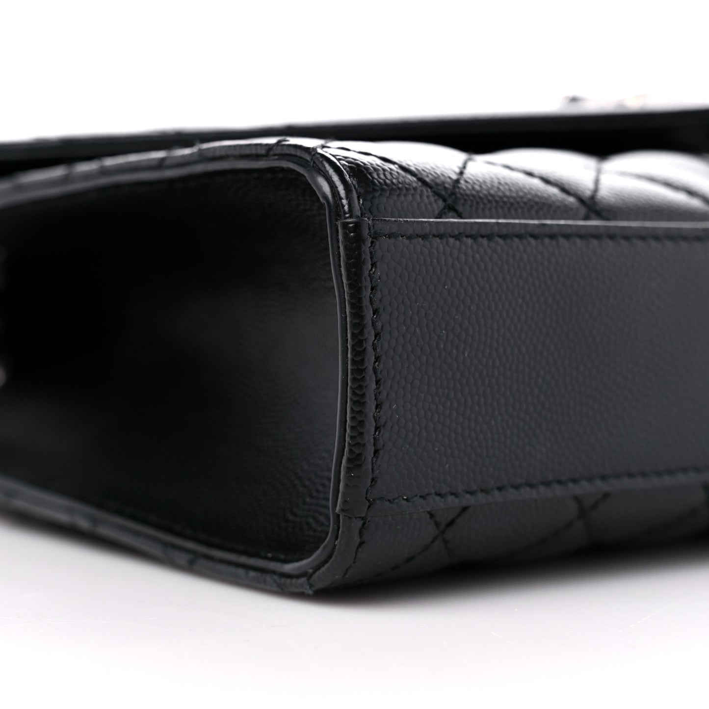 Grain De Poudre Textured Mixed Matelasse Triquilt Medium Monogram Satchel Black