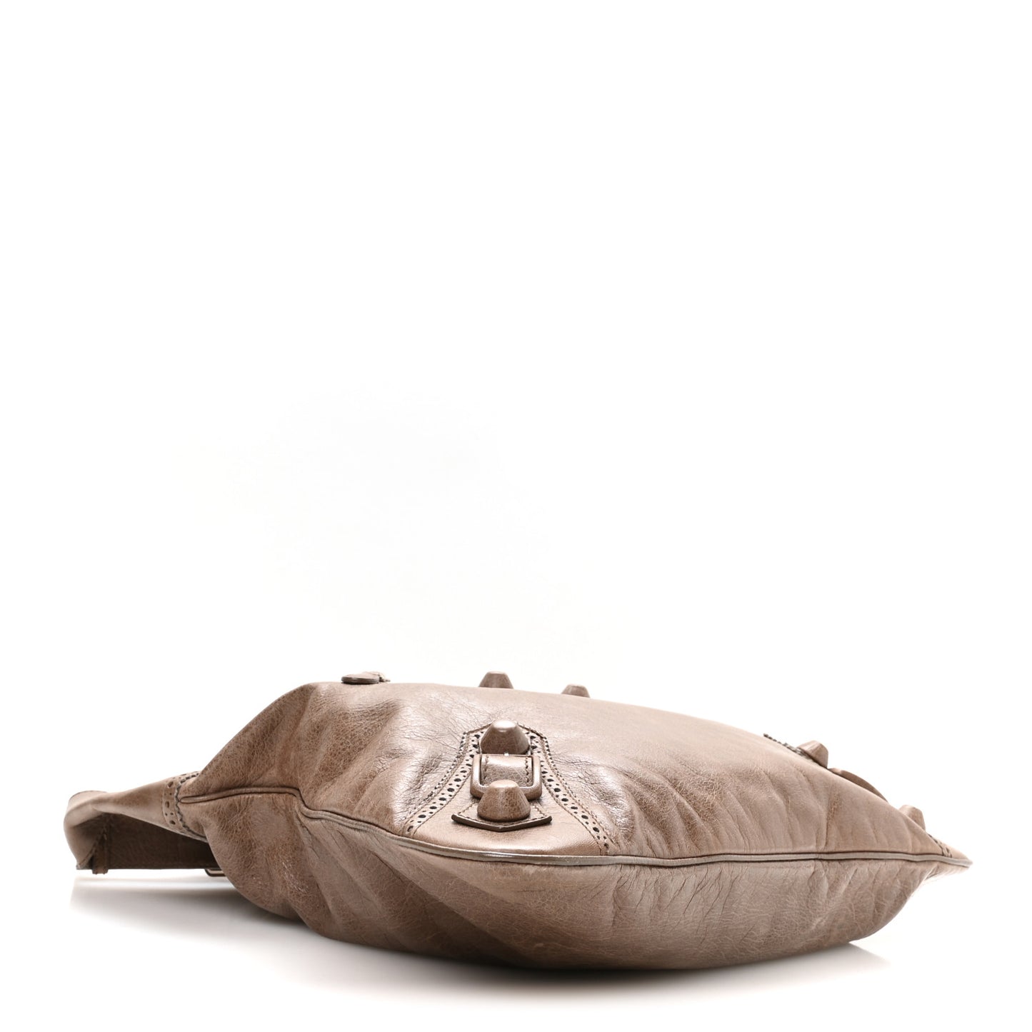 Agneau Giant Brogues Hardware Besace Hobo Taupe