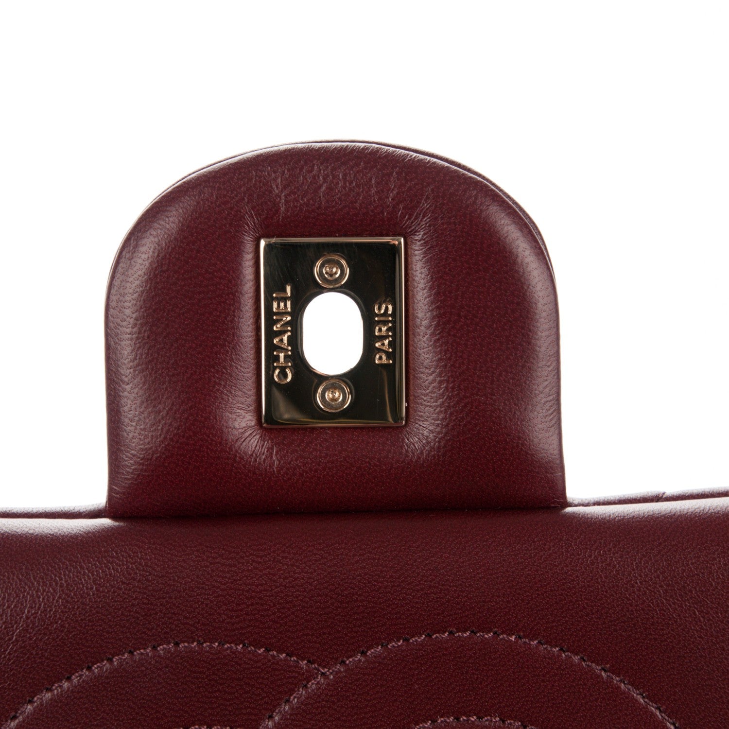 Chanel Lambskin Medium Surpique Chevron Single Flap in Burgundy 7 of 9