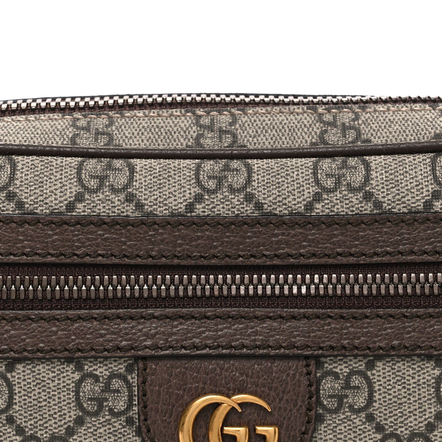 Soft GG Supreme Monogram Medium Ophidia Belt Bag Dark Brown