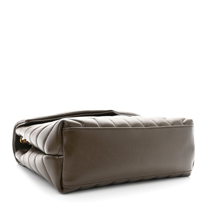 Saint Laurent SAINT LAURENT Calfskin Y Quilted Monogram Small Loulou Chain Satchel Soil Brown 4 of 10