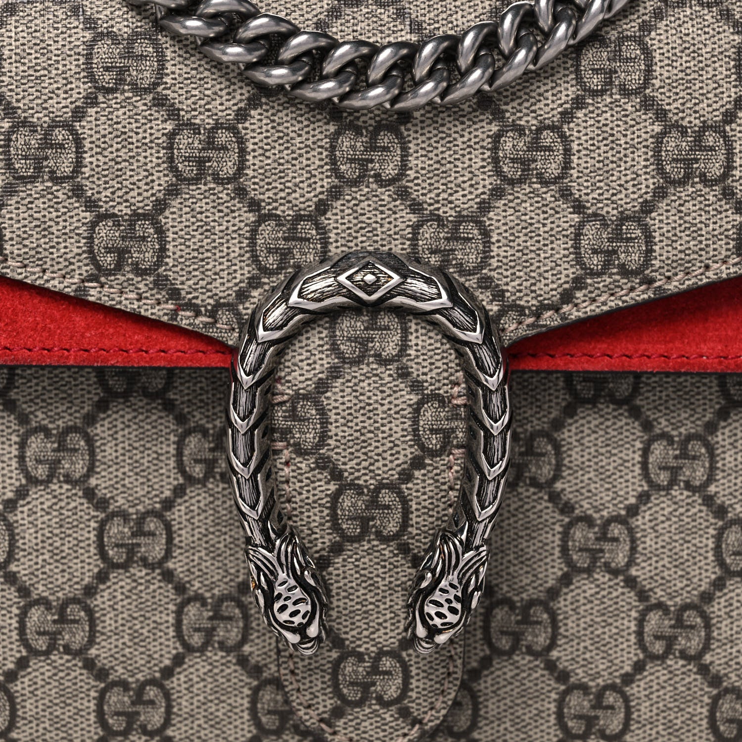 Gucci GG Supreme Monogram Mini Dionysus Shoulder Bag Hibiscus Red 8 of 13