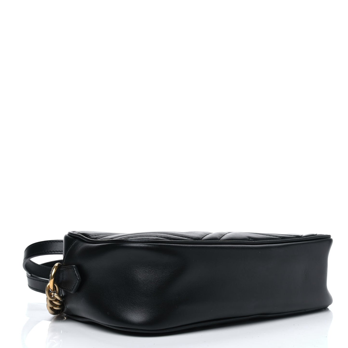 Calfskin Matelasse Small GG Marmont Chain Shoulder Bag Black