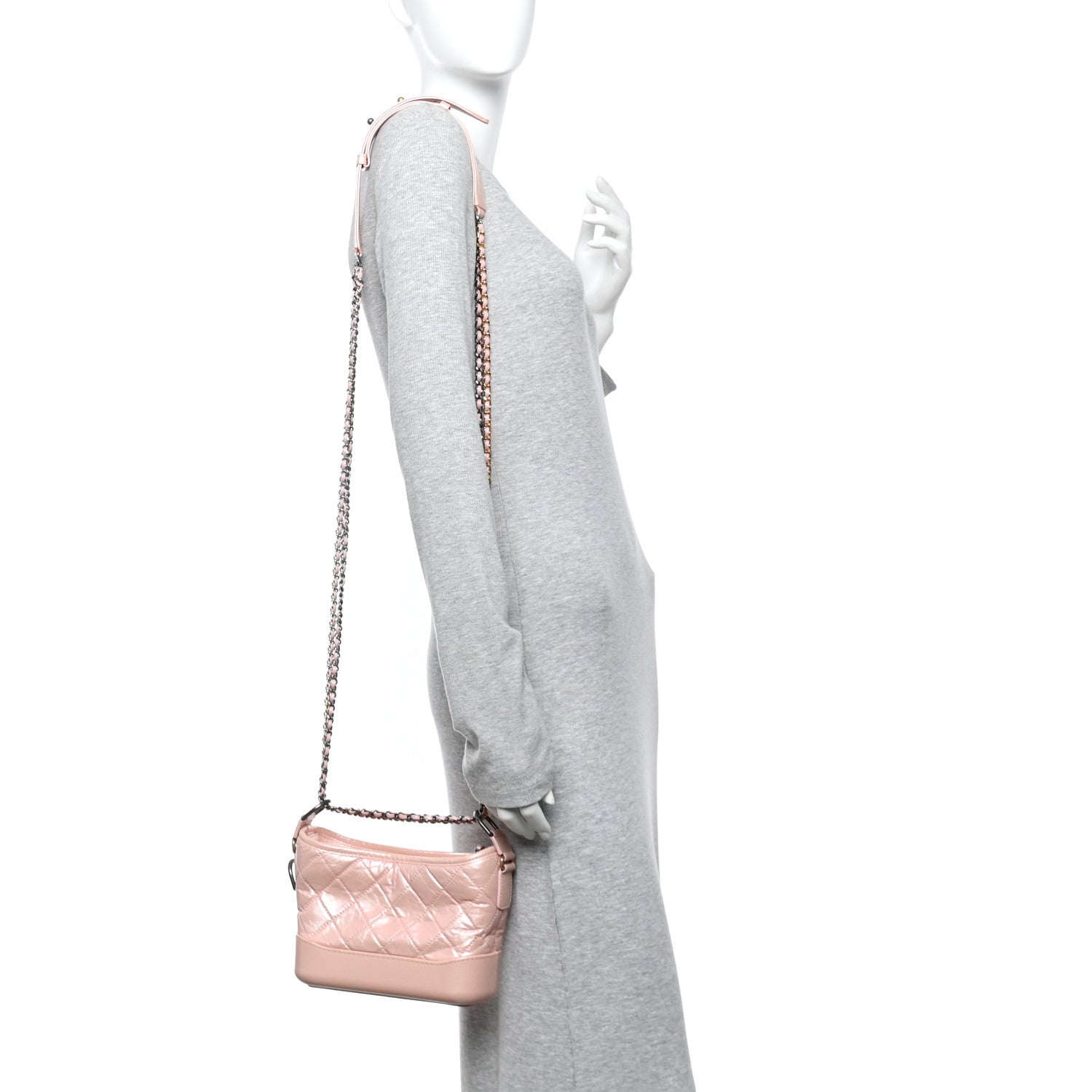 Chanel Iridescent Aged Calfskin Quilted Small Gabrielle Hobo Rose Rose 2 of 12