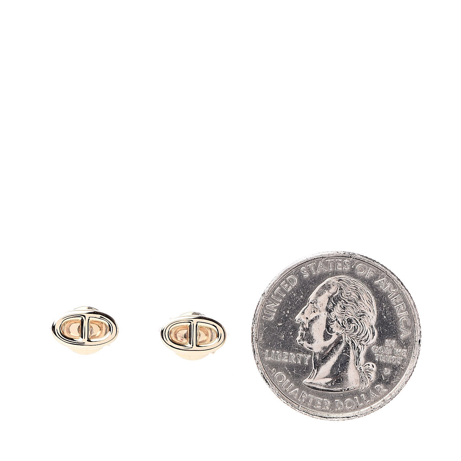 Hermes 18K Yellow Gold TPM Farandole Stud Earrings 2 of 6