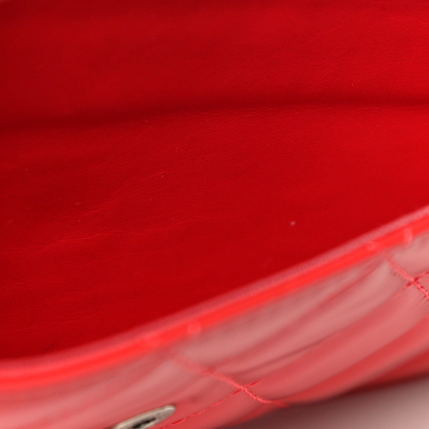 Patent Quilted Wallet On Chain WOC Red