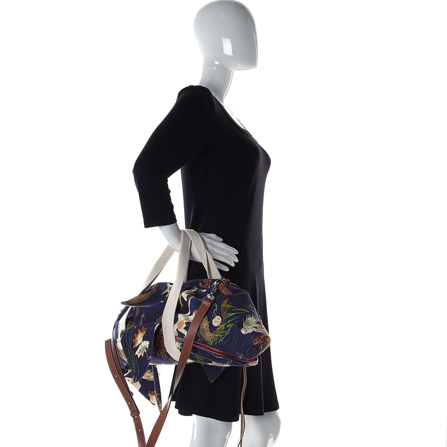 Canvas Calfskin Mermaid Print Paulas Ibiza Shark Holdall Navy Multicolor