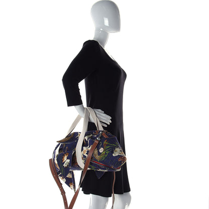 Loewe Canvas Calfskin Mermaid Print Paulas Ibiza Shark Holdall Navy Multicolor 2 of 10