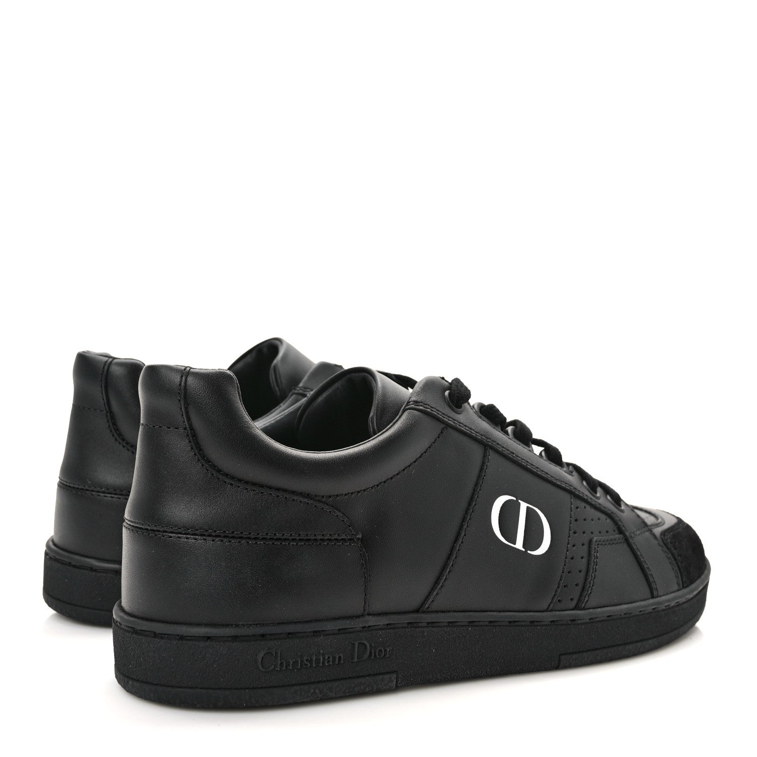 Christian Dior Calfskin Suede Logo Sneakers 36 Black 4 of 9