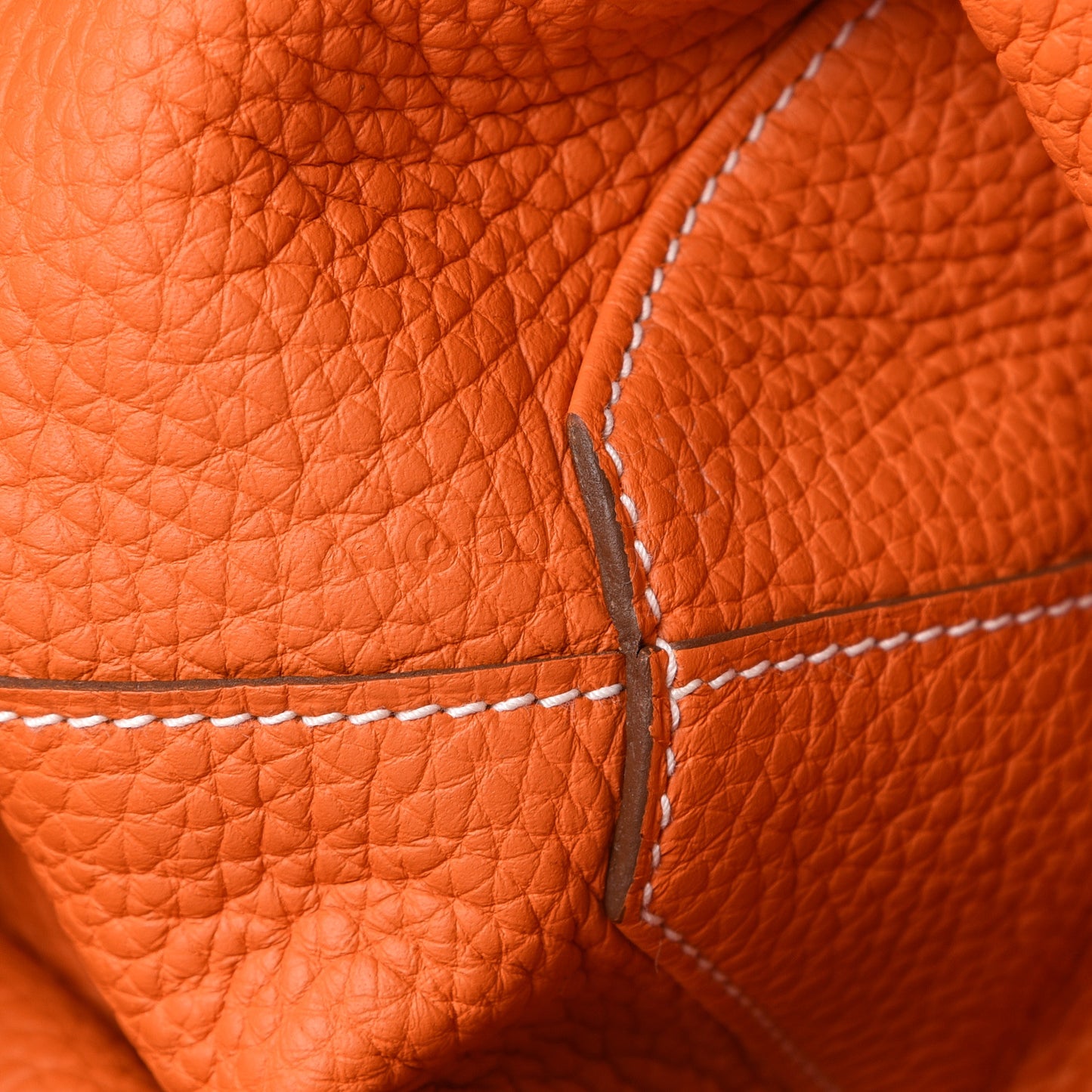 Taurillon Clemence Double Sens 36 Reversible Tote Gris Perle Orange